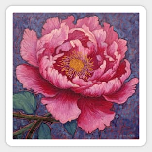 Pink Peony Single Bloom Sticker